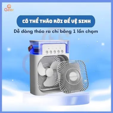Quạt Điều Hoà Hơi Nước Mini 600ml 3 Chế Độ Gió 5 Vòi Sương LED 7 Màu Giá Cực Sốc 99K 10 Quạt Điều Hoà Hơi Nước Mini 600ml 3 Chế Độ Gió 5 Vòi Sương LED 7 Màu Giá Cực Sốc 99K 10