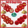 Quạt Giấy Đỏ Cao Cấp Trang Trí Đám Cưới Tết 2025 Giá Rẻ 18500Đ 1