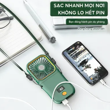 Quạt Mini Cầm Tay Pin Khủng - Gọn Gàng Tiện Dụng Giá Chỉ 39900đ 3