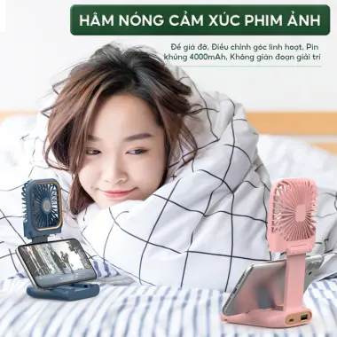 Quạt Mini Cầm Tay Pin Khủng - Gọn Gàng Tiện Dụng Giá Chỉ 39900đ 8