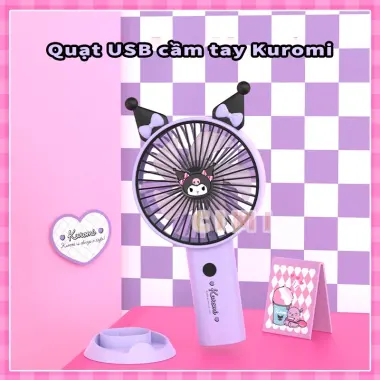 Quạt Mini Kuromi Cầm Tay Sanrio - Quạt Để Bàn USB + Giá Đỡ Điện Thoại Cho Nữ Giá Rẻ 2 Quạt Mini Kuromi Cầm Tay Sanrio - Quạt Để Bàn USB + Giá Đỡ Điện Thoại Cho Nữ Giá Rẻ 2
