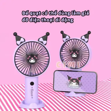 Quạt Mini Kuromi Cầm Tay Sanrio - Quạt Để Bàn USB + Giá Đỡ Điện Thoại Cho Nữ Giá Rẻ 5 Quạt Mini Kuromi Cầm Tay Sanrio - Quạt Để Bàn USB + Giá Đỡ Điện Thoại Cho Nữ Giá Rẻ 5