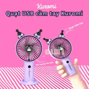 Quạt Mini Kuromi Cầm Tay Sanrio - Quạt Để Bàn USB + Giá Đỡ Điện Thoại Cho Nữ Giá Rẻ 6 Quạt Mini Kuromi Cầm Tay Sanrio - Quạt Để Bàn USB + Giá Đỡ Điện Thoại Cho Nữ Giá Rẻ 6