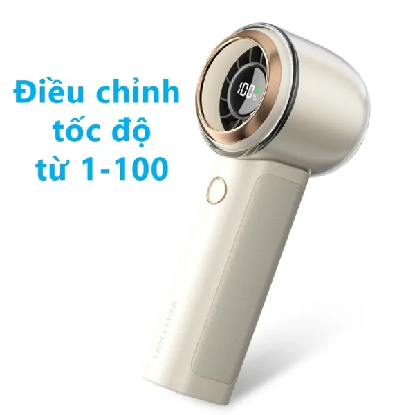 Hình ảnh sản phẩm Quạt Mini Vention 3000mAh Sạc USB-C Tốc Độ Điều Chỉnh 1-100, Công Suất 11.1Wh Giá Rẻ 405k