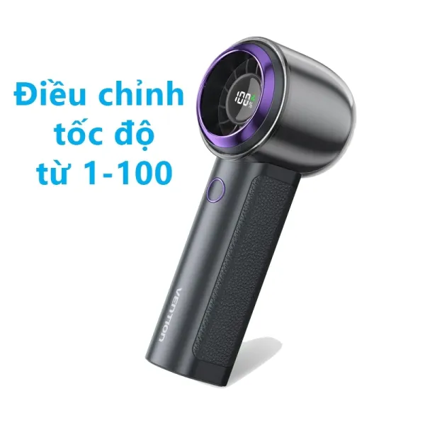 Hình ảnh sản phẩm Quạt Mini Vention 3000mAh Sạc USB-C Tốc Độ Điều Chỉnh 1-100, Công Suất 11.1Wh Giá Rẻ 405k