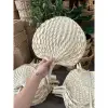 Quạt Nan Cầm Tay Đan Tay Mây Cói Tự Nhiên Trang Trí Decor Giá Rẻ Khuyến Mãi 15500đ 4