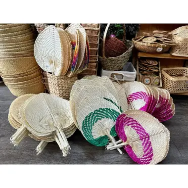 Quạt Nan Cầm Tay Đan Tay Mây Cói Tự Nhiên Trang Trí Decor Giá Rẻ Khuyến Mãi 15500đ 6