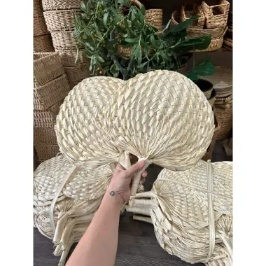 Quạt Nan Cầm Tay Đan Tay Mây Cói Tự Nhiên Trang Trí Decor Giá Rẻ Khuyến Mãi 15500đ 9
