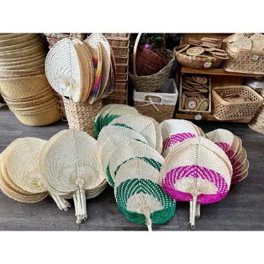 Quạt Nan Cầm Tay Đan Tay Mây Cói Tự Nhiên Trang Trí Decor Giá Rẻ Khuyến Mãi 15500đ 10