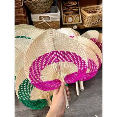 Quạt Nan Cầm Tay Đan Tay Mây Cói Tự Nhiên Trang Trí Decor Giá Rẻ Khuyến Mãi 15500đ 11