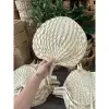 Quạt Nan Cầm Tay Đan Tay Mây Cói Tự Nhiên Trang Trí Decor Giá Rẻ Khuyến Mãi 15500đ 14