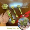 Quạt Ông Địa Gậy Thần Tài Mạ Vàng Cao Cấp Khắc Đều 2 Mặt - Size Đủ Lựa Chọn 1