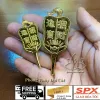 Quạt Ông Địa Gậy Thần Tài Mạ Vàng Cao Cấp Khắc Đều 2 Mặt - Size Đủ Lựa Chọn