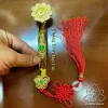 Quạt Ông Địa Gậy Thần Tài Mạ Vàng Cao Cấp Khắc Đều 2 Mặt - Size Đủ Lựa Chọn 5