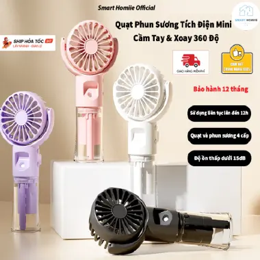 Quạt Phun Sương Cầm Tay Mini Tích Điện Giá Rẻ, Xoay 360 độ, Dây Đeo Cổ Tiện Lợi chỉ 99k 2 Quạt Phun Sương Cầm Tay Mini Tích Điện Giá Rẻ, Xoay 360 độ, Dây Đeo Cổ Tiện Lợi chỉ 99k 2