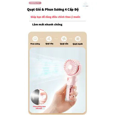 Quạt Phun Sương Cầm Tay Mini Tích Điện Giá Rẻ, Xoay 360 độ, Dây Đeo Cổ Tiện Lợi chỉ 99k 6 Quạt Phun Sương Cầm Tay Mini Tích Điện Giá Rẻ, Xoay 360 độ, Dây Đeo Cổ Tiện Lợi chỉ 99k 6