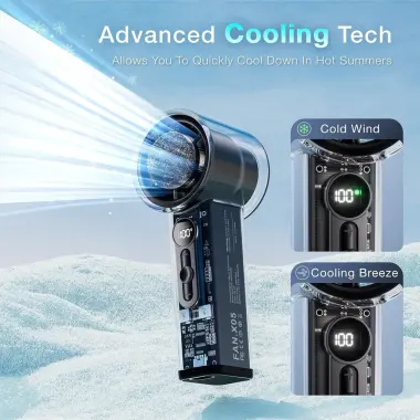 Quạt Sò Lạnh Cầm Tay Mini FAN X05 Turbo Jet Sạc Lại 3000mAh Gió Mạnh 140Vòng/Phút Giá Rẻ 3 Quạt Sò Lạnh Cầm Tay Mini FAN X05 Turbo Jet Sạc Lại 3000mAh Gió Mạnh 140Vòng/Phút Giá Rẻ 3