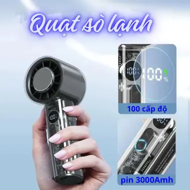 Quạt Sò Lạnh Cầm Tay Mini FAN X05 Turbo Jet Sạc Lại 3000mAh Gió Mạnh 140Vòng/Phút Giá Rẻ 4 Quạt Sò Lạnh Cầm Tay Mini FAN X05 Turbo Jet Sạc Lại 3000mAh Gió Mạnh 140Vòng/Phút Giá Rẻ 4