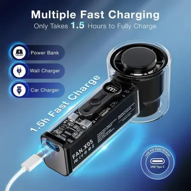 Quạt Sò Lạnh Cầm Tay Mini FAN X05 Turbo Jet Sạc Lại 3000mAh Gió Mạnh 140Vòng/Phút Giá Rẻ 6 Quạt Sò Lạnh Cầm Tay Mini FAN X05 Turbo Jet Sạc Lại 3000mAh Gió Mạnh 140Vòng/Phút Giá Rẻ 6
