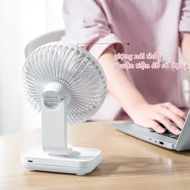 Quạt Tích Điện Mini D606 Để Bàn Gấp 90 Độ 4 Tốc Độ Gió Pin 4000mAh Giá Rẻ 10 Quạt Tích Điện Mini D606 Để Bàn Gấp 90 Độ 4 Tốc Độ Gió Pin 4000mAh Giá Rẻ 10