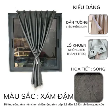 Rèm Cửa Dán Tường Chống Nắng Minh Tâm - Không Cần Khoan, Dán Trực Tiếp, Giá Tốt 55K 9