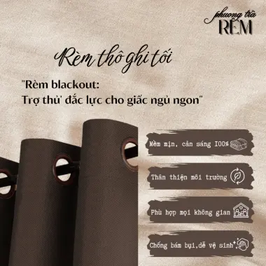 Rèm cửa sổ màu nâu đất chống nắng 99% cao cấp, decor phòng ngủ đẹp, giá rẻ 247500đ 3 Rèm cửa sổ màu nâu đất chống nắng 99% cao cấp, decor phòng ngủ đẹp, giá rẻ 247500đ 3