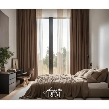 Rèm cửa sổ màu nâu đất chống nắng 99% cao cấp, decor phòng ngủ đẹp, giá rẻ 247500đ 8 Rèm cửa sổ màu nâu đất chống nắng 99% cao cấp, decor phòng ngủ đẹp, giá rẻ 247500đ 8
