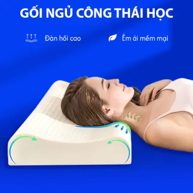 Ruột Gối Cao Su Non Cao Cấp He thong Nem Thiết Kế Cổ Công Thái Học Lượn Sóng Nằm Ngủ Chống Đau Cổ Vai Gáy, Giảm Ngáy 2