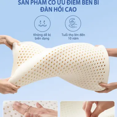 Ruột Gối Cao Su Non Cao Cấp He thong Nem Thiết Kế Cổ Công Thái Học Lượn Sóng Nằm Ngủ Chống Đau Cổ Vai Gáy, Giảm Ngáy 7