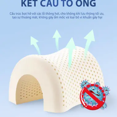 Ruột Gối Cao Su Non Cao Cấp He thong Nem Thiết Kế Cổ Công Thái Học Lượn Sóng Nằm Ngủ Chống Đau Cổ Vai Gáy, Giảm Ngáy 8