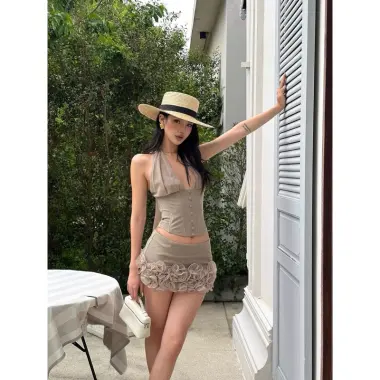 Set Áo Cổ Yếm Phối Chân Váy Viền Bèo TIBU Set Đồ Nữ Sang Chảnh Dự Tiệc Đi Chơi Tôn Dáng B472 5 Set Áo Cổ Yếm Phối Chân Váy Viền Bèo TIBU Set Đồ Nữ Sang Chảnh Dự Tiệc Đi Chơi Tôn Dáng B472 5