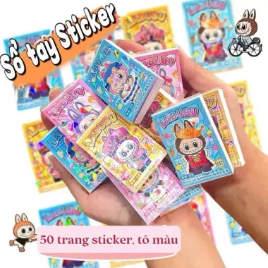 Sổ Sticker Mini 50 Trang Labubu, Capybara, Melody - Nhãn Dán Tô Màu Giá Xả 79k (Giảm 18%) 2