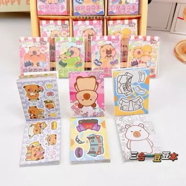 Sổ Sticker Mini 50 Trang Labubu, Capybara, Melody - Nhãn Dán Tô Màu Giá Xả 79k (Giảm 18%) 7
