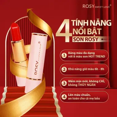 Son Lì Rosy Sweet Love Màu Hồng Kute Giá Chỉ 130k - Thỏi Son Chính Hãng Giảm 20% 7 Son Lì Rosy Sweet Love Màu Hồng Kute Giá Chỉ 130k - Thỏi Son Chính Hãng Giảm 20% 7