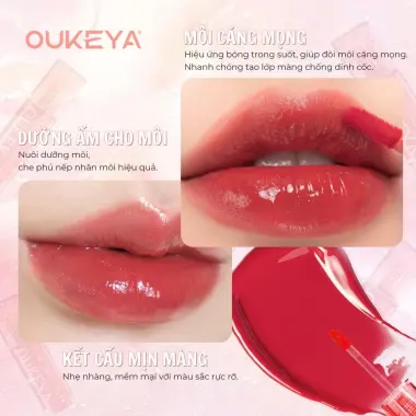 Son Môi Gloss Tint OUKEYA - Bền Màu, Cấp Ẩm, Giá Chỉ 72000đ 8 Son Môi Gloss Tint OUKEYA - Bền Màu, Cấp Ẩm, Giá Chỉ 72000đ 8