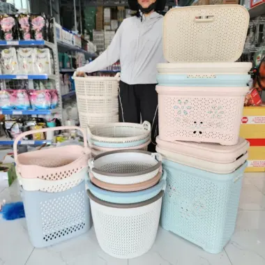 Sọt Nhựa Caro Tròn VIỆT NHẬT - Lưới Thoáng Khí, Đựng Quần Áo, Đồ Chơi, Rác - Giá Chỉ 45k! 5 Sọt Nhựa Caro Tròn VIỆT NHẬT - Lưới Thoáng Khí, Đựng Quần Áo, Đồ Chơi, Rác - Giá Chỉ 45k! 5
