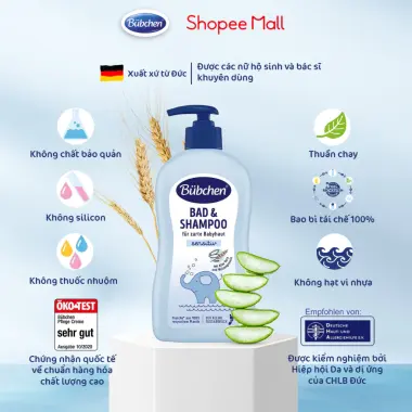 Sữa tắm gội 2in1 Bubchen Baby Bad 400ml tự nhiên cho bé từ 0 ngày tuổi không cay mắt giá chỉ 230k 6 Sữa tắm gội 2in1 Bubchen Baby Bad 400ml tự nhiên cho bé từ 0 ngày tuổi không cay mắt giá chỉ 230k 6