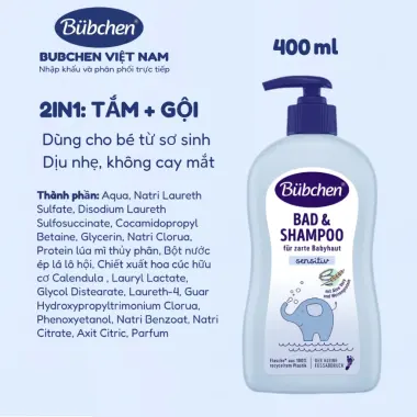 Sữa tắm gội 2in1 Bubchen Baby Bad 400ml tự nhiên cho bé từ 0 ngày tuổi không cay mắt giá chỉ 230k 9 Sữa tắm gội 2in1 Bubchen Baby Bad 400ml tự nhiên cho bé từ 0 ngày tuổi không cay mắt giá chỉ 230k 9