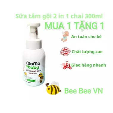 Sữa Tắm Gội 2in1 Mama & Baby Dạng Bọt 300ml Tặng 1 Hàng Chính Hãng Giá Rẻ