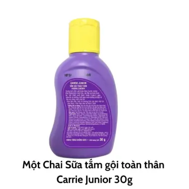 Sữa Tắm Gội Cho Bé Carrie Junior 30g - Giá Rẻ 19.000đ, Khuyến Mãi Từ 24.510đ 5 Sữa Tắm Gội Cho Bé Carrie Junior 30g - Giá Rẻ 19.000đ, Khuyến Mãi Từ 24.510đ 5