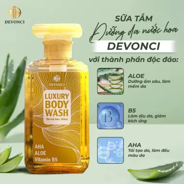 Sữa tắm nước hoa Devonci 300ml cho bé từ 2 tuổi, loại bỏ tế bào chết, dưỡng ẩm, thơm lâu 3