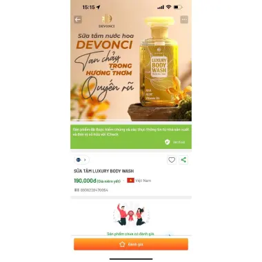 Sữa tắm nước hoa Devonci 300ml cho bé từ 2 tuổi, loại bỏ tế bào chết, dưỡng ẩm, thơm lâu 9