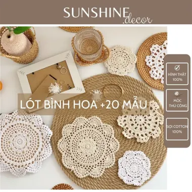 Tấm Lót Bình Hoa Ren Cotton - Trang Trí Bàn Ăn Đẹp, Phụ Kiện Chụp Ảnh Giá Tốt 17000 Đồng 2 Tấm Lót Bình Hoa Ren Cotton - Trang Trí Bàn Ăn Đẹp, Phụ Kiện Chụp Ảnh Giá Tốt 17000 Đồng 2