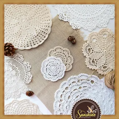 Tấm Lót Bình Hoa Ren Cotton - Trang Trí Bàn Ăn Đẹp, Phụ Kiện Chụp Ảnh Giá Tốt 17000 Đồng 3 Tấm Lót Bình Hoa Ren Cotton - Trang Trí Bàn Ăn Đẹp, Phụ Kiện Chụp Ảnh Giá Tốt 17000 Đồng 3