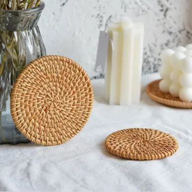 Tấm Lót Ly Mây Đan Hàn Quốc Đa Kích Cỡ - Lót Bát Lót Lọ Hoa Giá Rẻ 25k 4