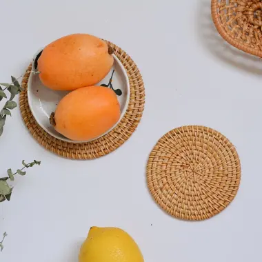 Tấm Lót Ly Mây Đan Hàn Quốc Đa Kích Cỡ - Lót Bát Lót Lọ Hoa Giá Rẻ 25k 5