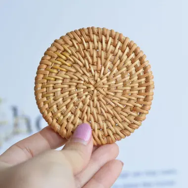 Tấm Lót Ly Mây Đan Hàn Quốc Đa Kích Cỡ - Lót Bát Lót Lọ Hoa Giá Rẻ 25k 9