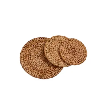 Tấm Lót Ly Mây Đan Hàn Quốc Đa Kích Cỡ - Lót Bát Lót Lọ Hoa Giá Rẻ 25k 10