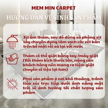 Thảm Dạ Lì Decor Phòng Khách 1m6x2m3, 2mx3m - Giảm 58.8K, Chỉ 280K 7 Thảm Dạ Lì Decor Phòng Khách 1m6x2m3, 2mx3m - Giảm 58.8K, Chỉ 280K 7