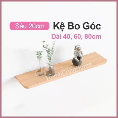 Thanh Gỗ Gắn Tường Bo Cạnh Góc, Kệ Gỗ Gắn Tường Bo Cong Trang Trí Hàng Loại 1- Tặng Kèm Vít Nở Lắp (R20cm - 40, 120cm) 2